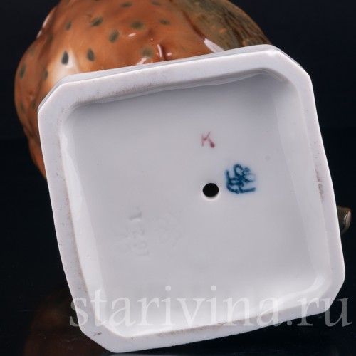 Фигурка птицы из фарфора Ушастая сова, Goebel, Германия, 1923-49 гг.