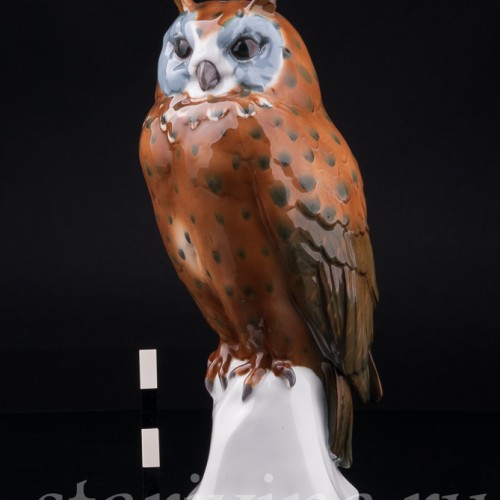 Фигурка птицы из фарфора Ушастая сова, Goebel, Германия, 1923-49 гг.