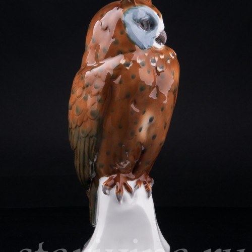 Фигурка птицы из фарфора Ушастая сова, Goebel, Германия, 1923-49 гг.