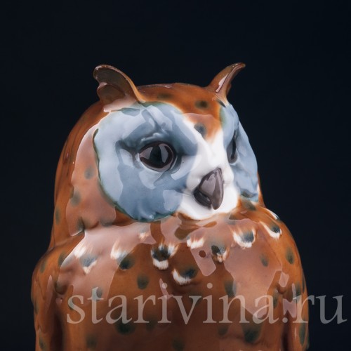 Фигурка птицы из фарфора Ушастая сова, Goebel, Германия, 1923-49 гг.