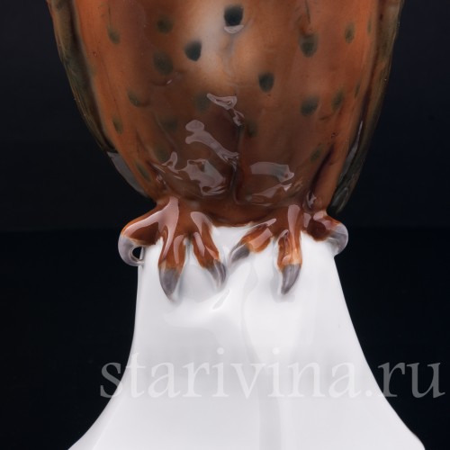 Фигурка птицы из фарфора Ушастая сова, Goebel, Германия, 1923-49 гг.