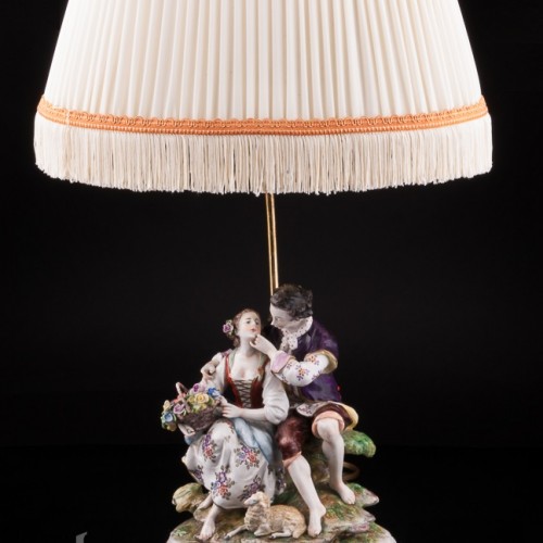 Пасторальная пара, лампа, Volkstedt, Германия, сер. 20 в