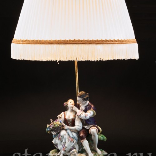 Пасторальная пара, лампа, Volkstedt, Германия, сер. 20 в