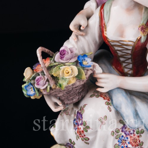 Пасторальная пара, лампа, Volkstedt, Германия, сер. 20 в