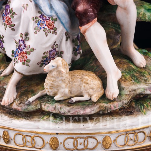 Пасторальная пара, лампа, Volkstedt, Германия, сер. 20 в