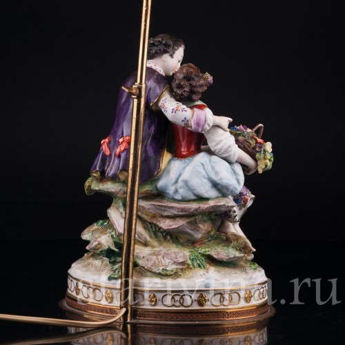 Пасторальная пара, лампа, Volkstedt, Германия, сер. 20 в