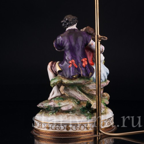 Пасторальная пара, лампа, Volkstedt, Германия, сер. 20 в