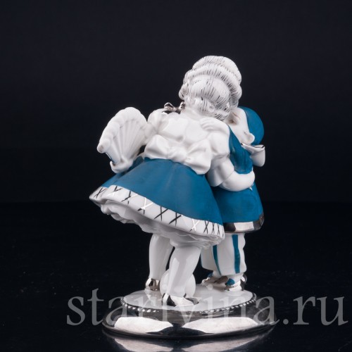 Фарфоровая статуэтка Девочка с веером и маленький пьеро, Германия, 1920-30 гг.