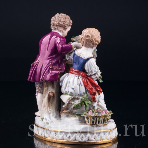Пара с птичьей клеткой, аллегория Весны, Meissen, Германия, 19 в