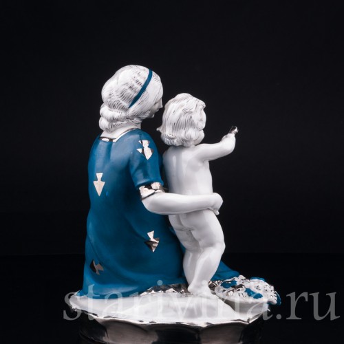 "Смотри, бабочка!", мама с малышом, Hertwig & Co, Германия, 1920-30 гг