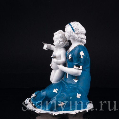 "Смотри, бабочка!", мама с малышом, Hertwig & Co, Германия, 1920-30 гг