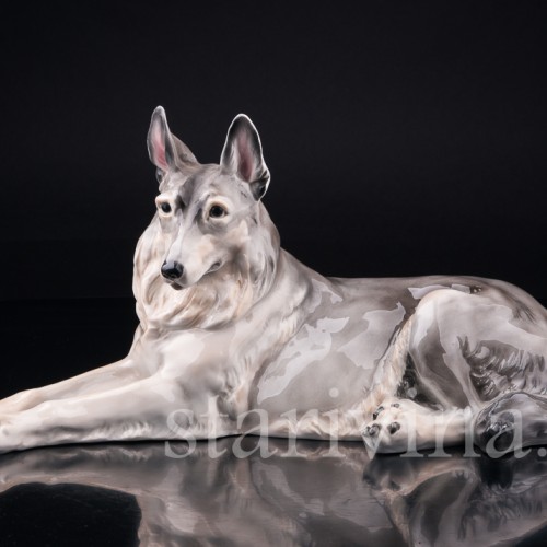 Статуэтка собаки из фарфора Овчарка, Von Schierholz, Германия, 1930 гг.