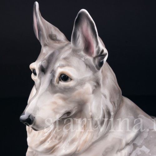 Статуэтка собаки из фарфора Овчарка, Von Schierholz, Германия, 1930 гг.