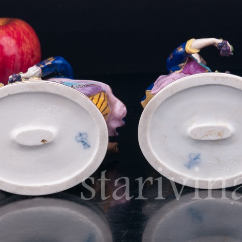 Пара с корзинами фруктов, Volkstedt, Германия, кон. 19 - нач. 20 вв