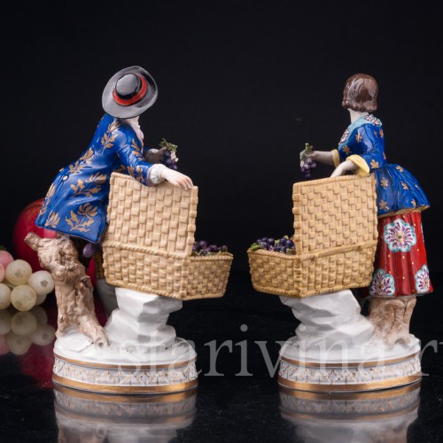 Пара с корзинами фруктов, Volkstedt, Германия, кон. 19 - нач. 20 вв