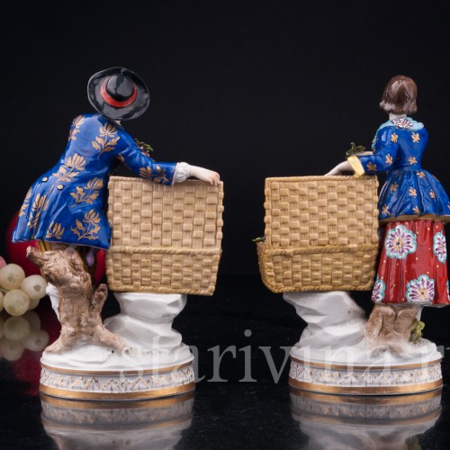 Пара с корзинами фруктов, Volkstedt, Германия, кон. 19 - нач. 20 вв