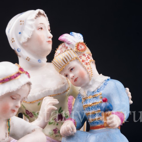 Фарфорвая статуэтка Женщина с двумя девочками, Royal Wien, Австрия, 1846 г.