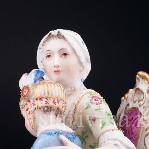 Фарфорвая статуэтка Женщина с двумя девочками, Royal Wien, Австрия, 1846 г.
