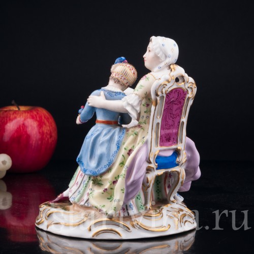 Фарфорвая статуэтка Женщина с двумя девочками, Royal Wien, Австрия, 1846 г.