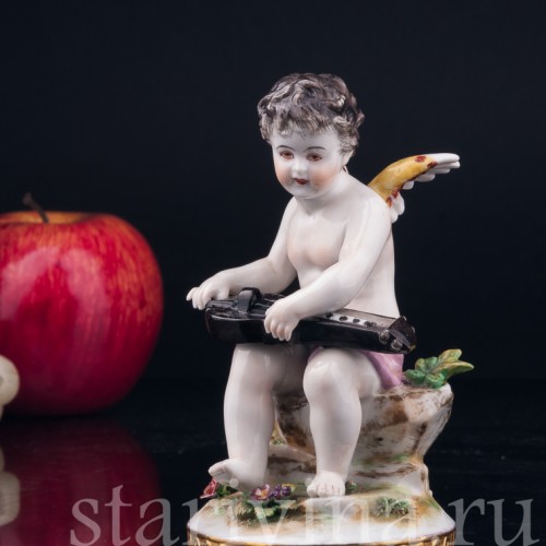 Ангелочек с колесной лирой, Volkstedt, Германия, 1804-1815 гг