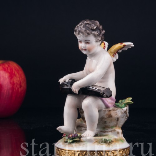 Ангелочек с колесной лирой, Volkstedt, Германия, 1804-1815 гг