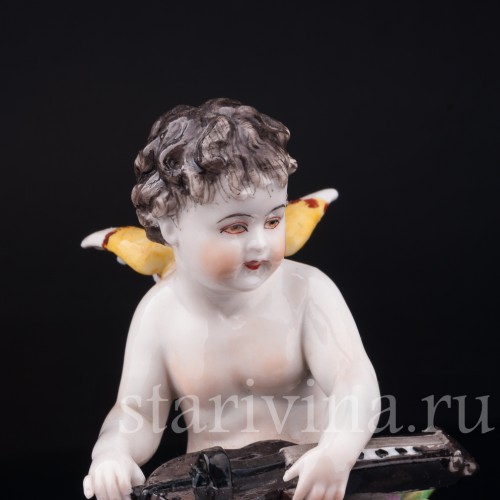 Ангелочек с колесной лирой, Volkstedt, Германия, 1804-1815 гг