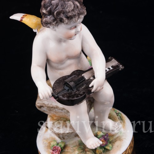 Ангелочек с колесной лирой, Volkstedt, Германия, 1804-1815 гг