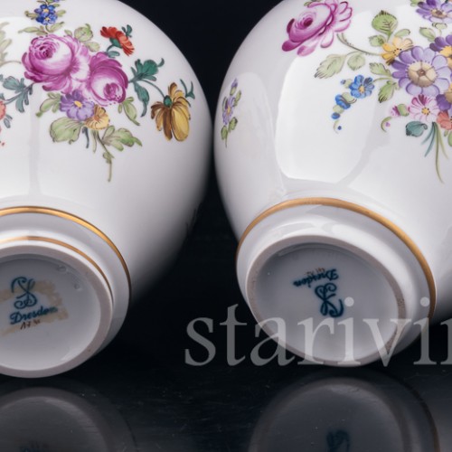 Парные вазы с крышками, Carl Thieme, Германия, вт. пол. 20 в