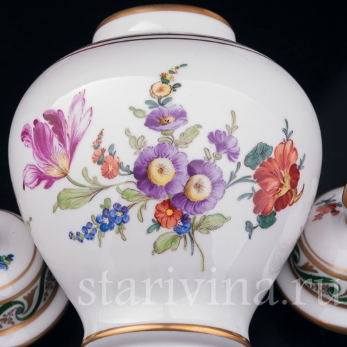 Парные вазы с крышками, Carl Thieme, Германия, вт. пол. 20 в