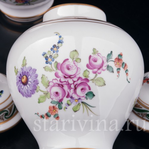 Парные вазы с крышками, Carl Thieme, Германия, вт. пол. 20 в