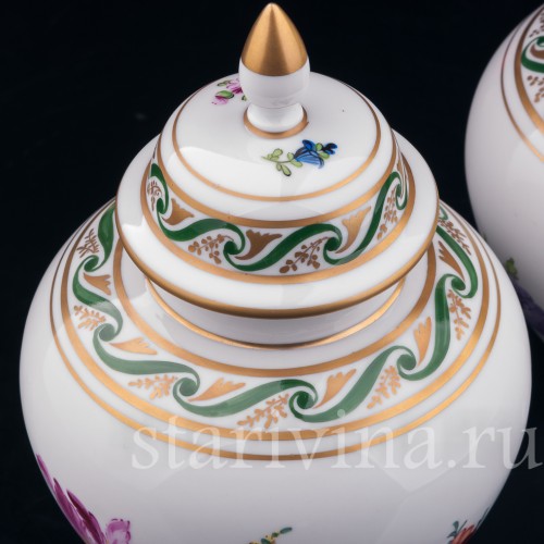 Парные вазы с крышками, Carl Thieme, Германия, вт. пол. 20 в