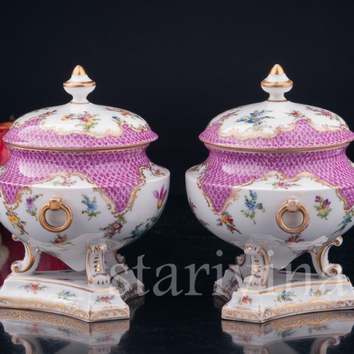 Парные вазы с крышками, Дрезден, Германия, 19 в
