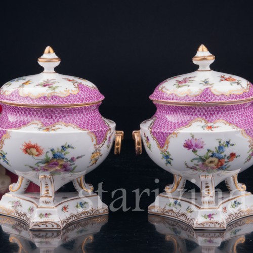 Парные вазы с крышками, Дрезден, Германия, 19 в