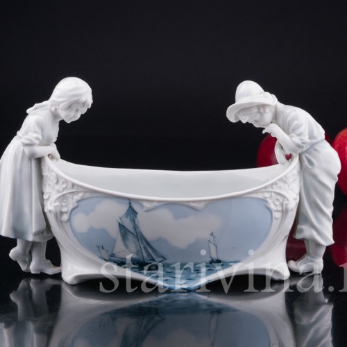 "Море", ваза с детьми, E. A. Muller, Германия, 1890-27 гг