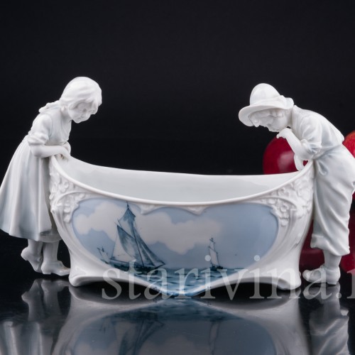 "Море", ваза с детьми, E. A. Muller, Германия, 1890-27 гг