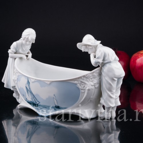 "Море", ваза с детьми, E. A. Muller, Германия, 1890-27 гг