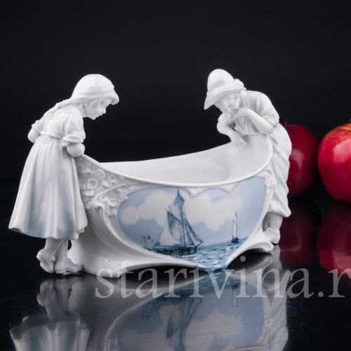 "Море", ваза с детьми, E. A. Muller, Германия, 1890-27 гг