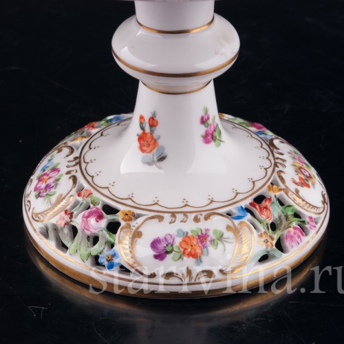 Фарфоровая Бисквитница, подставка для печенья или торта, Carl Thieme, Германия, пер. пол. 20 в.