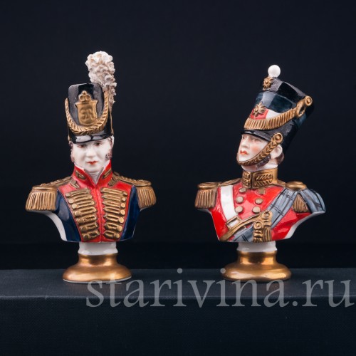 Фигурка из фарфора Бюстик Офицер 1815, Rudolf Kammer, Германия, вт. пол. 20 в.