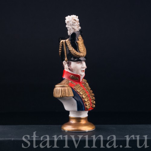 Фигурка из фарфора Бюстик Офицер 1815, Rudolf Kammer, Германия, вт. пол. 20 в.