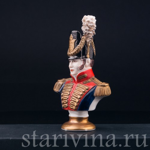 Фигурка из фарфора Бюстик Офицер 1815, Rudolf Kammer, Германия, вт. пол. 20 в.