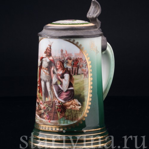 Лоэнгрин, Рыцарь Лебедя, кружка 1/2 л, Rosenthal, Германия, кон. 19 - нач. 20 вв