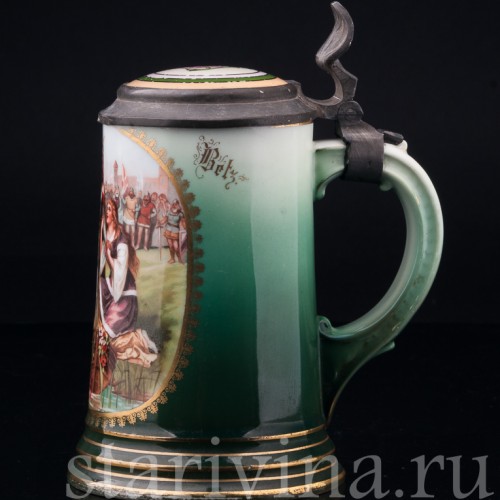 Лоэнгрин, Рыцарь Лебедя, кружка 1/2 л, Rosenthal, Германия, кон. 19 - нач. 20 вв