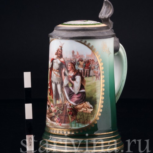 Лоэнгрин, Рыцарь Лебедя, кружка 1/2 л, Rosenthal, Германия, кон. 19 - нач. 20 вв