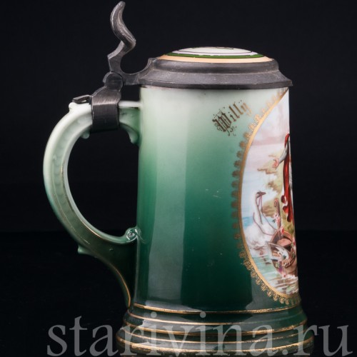 Лоэнгрин, Рыцарь Лебедя, кружка 1/2 л, Rosenthal, Германия, кон. 19 - нач. 20 вв