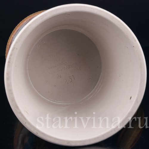 Старинная пивная кружка Ландскнехты, с музыкальной шкатулкой 1/2 л, Villeroy & Boch, Германия, 1910 г.