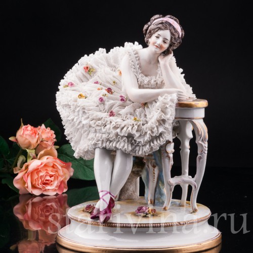 Балерина на кресле, кружевная, Volkstedt, Германия, до 1935 г