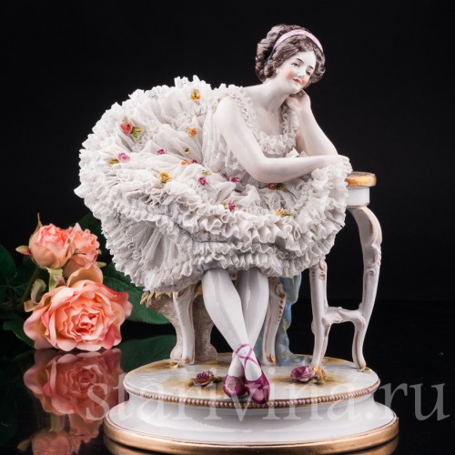 Балерина на кресле, кружевная, Volkstedt, Германия, до 1935 г
