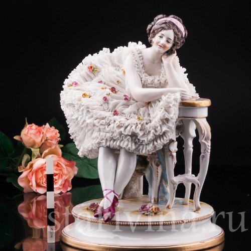Балерина на кресле, кружевная, Volkstedt, Германия, до 1935 г
