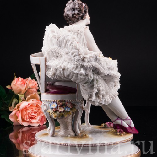 Балерина на кресле, кружевная, Volkstedt, Германия, до 1935 г